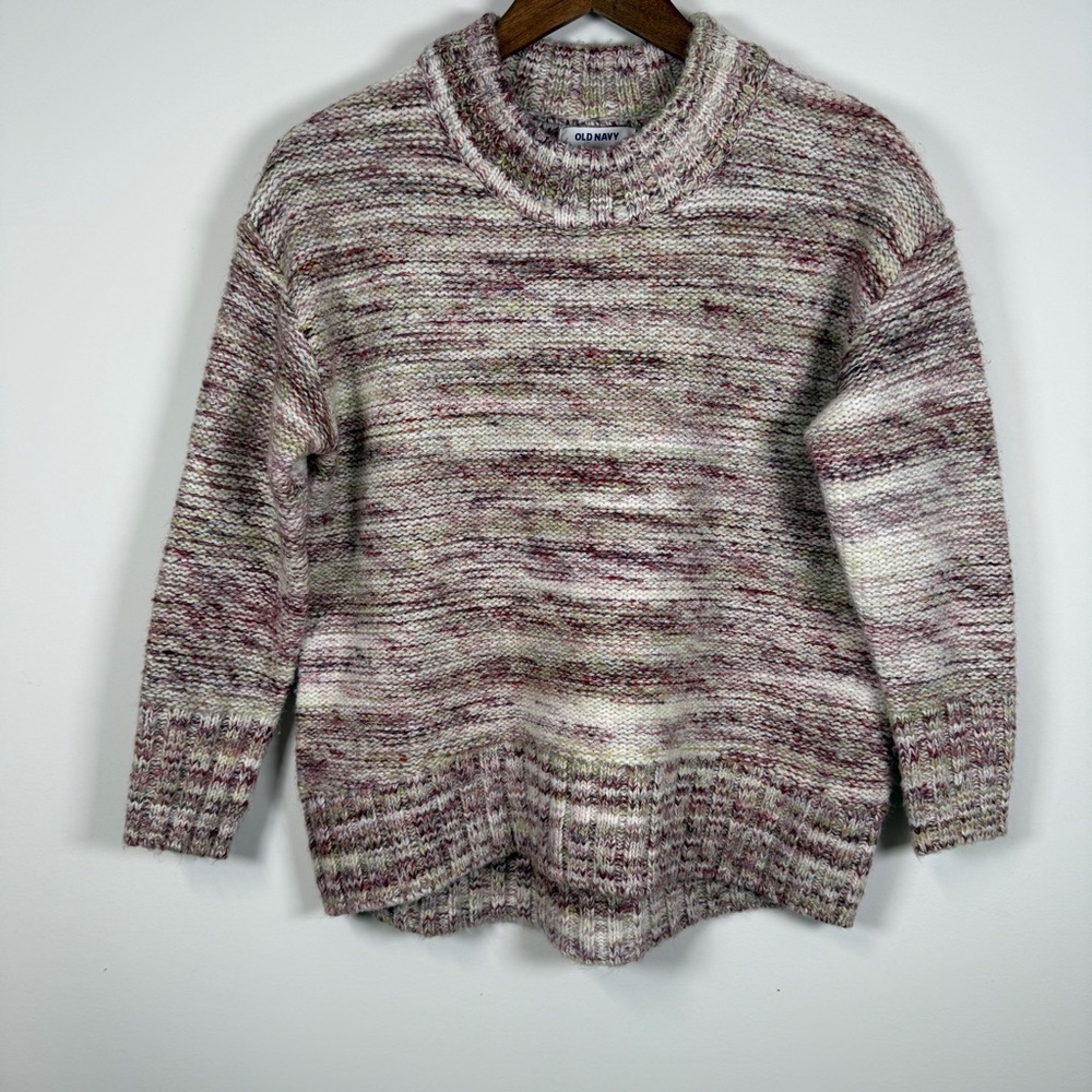 Old Navy Women's Crewโ Neck Over Sized Space-Dye Sweater XS Petite